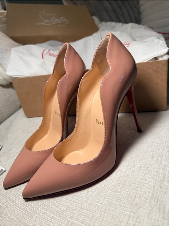 Christian Louboutin Blush Patent Leather Pointed-Toe Stiletto Pumps